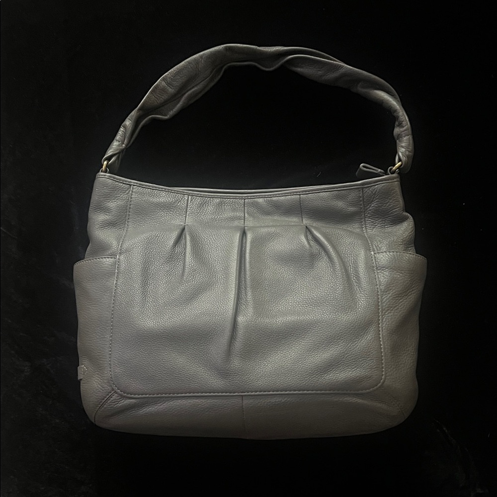 Cole Haan Elegant Gray Leather Shoulder Bag